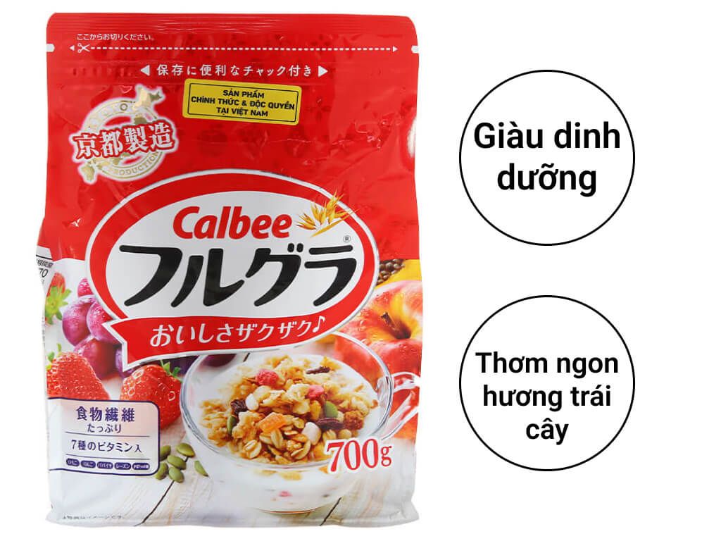 Ngũ cốc trái cây Calbee gói 700g