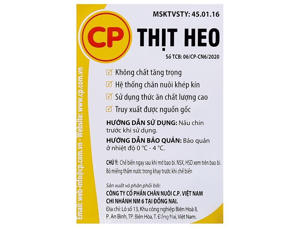 Ba rọi heo rút sườn C.P
