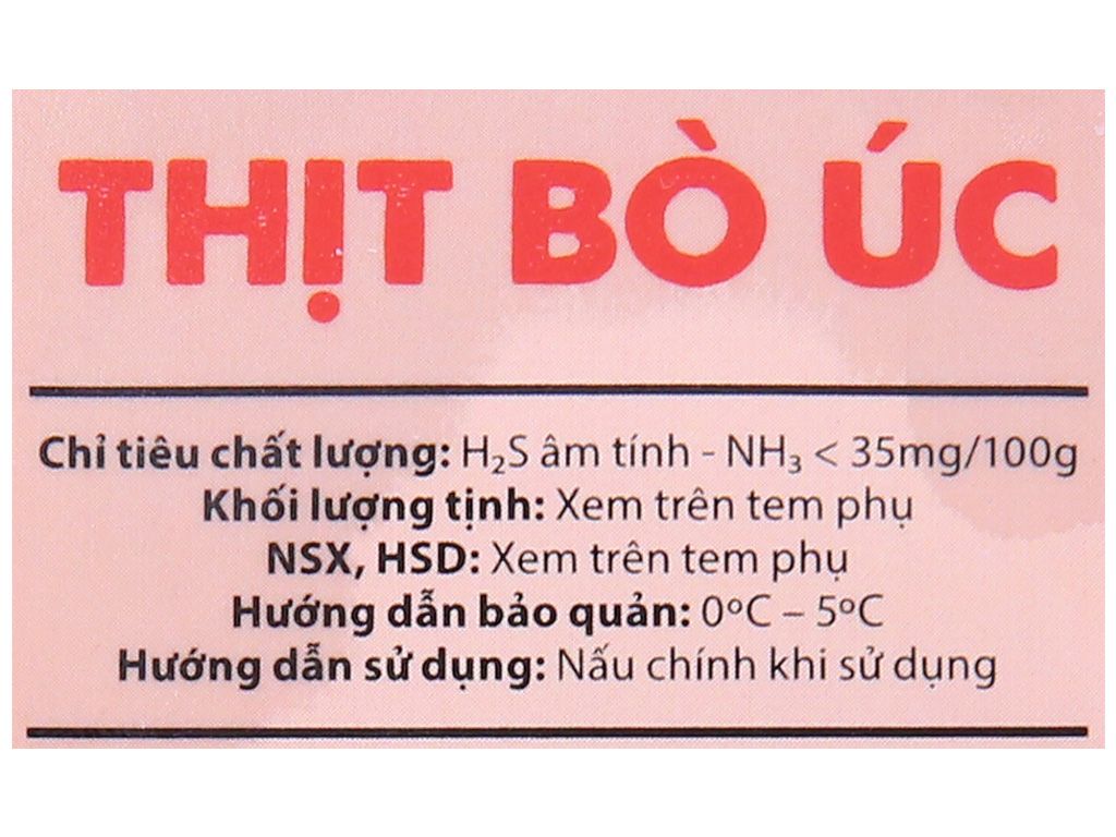 Vai bò Úc tươi Trung Đồng hút chân không