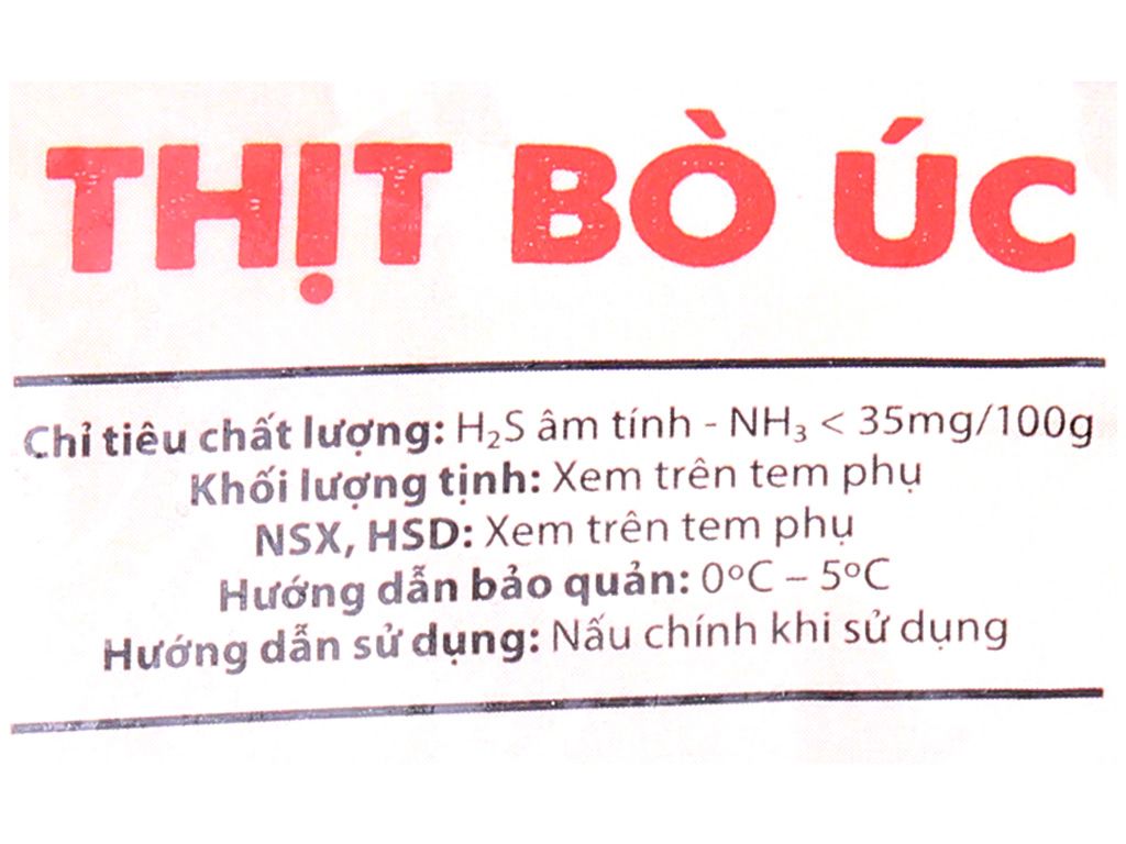 Nạm bò Úc tươi Trung Đồng hút chân không