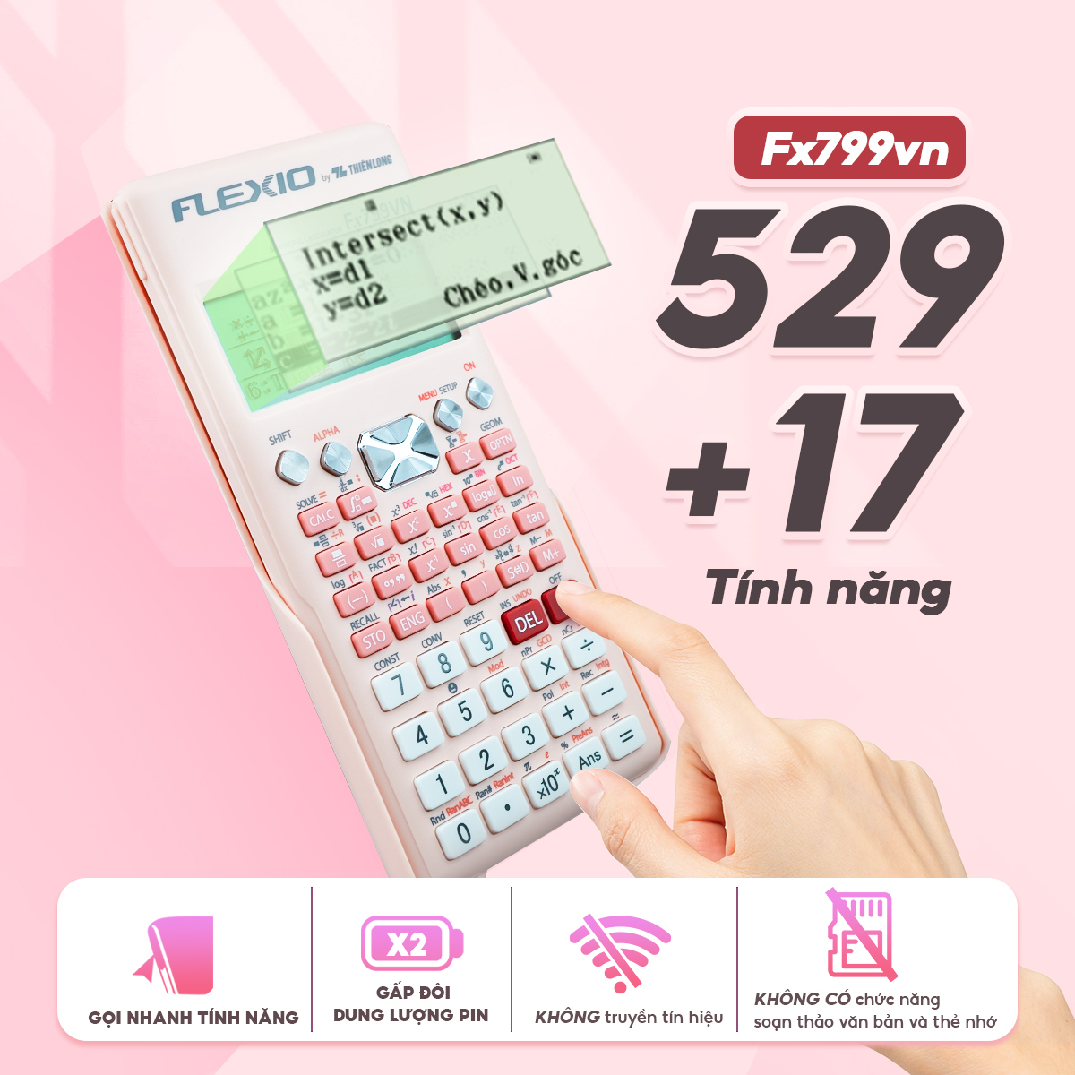 Máy Tính Khoa Học Flexio - Thiên Long Fx799VN - Màu Tím