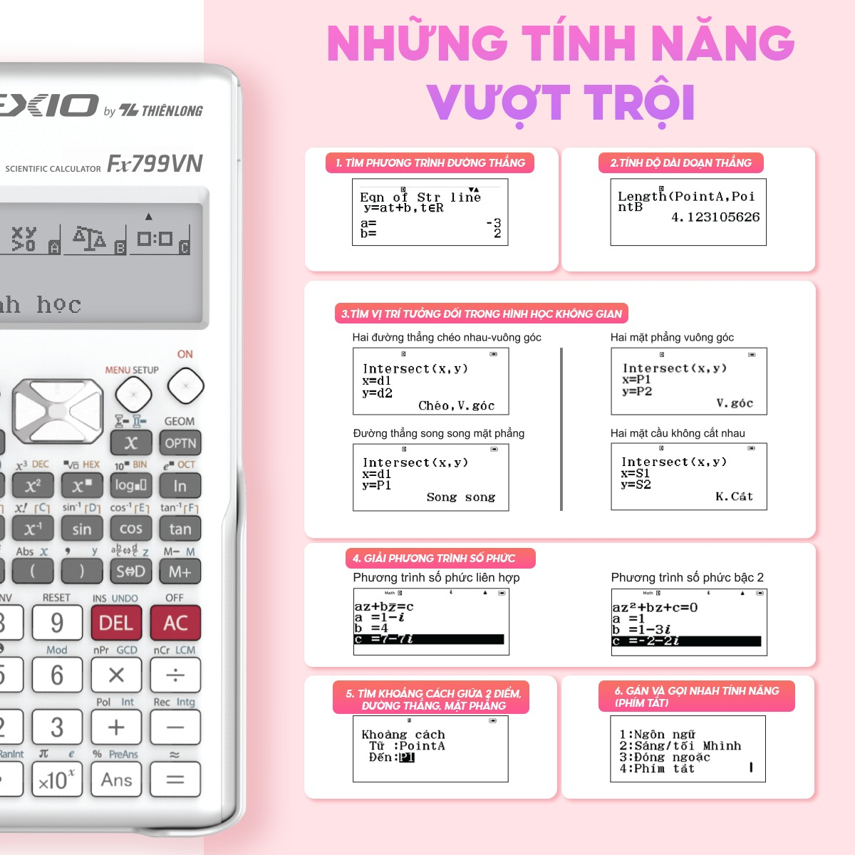 Máy Tính Khoa Học Flexio - Thiên Long Fx799VN - Màu Tím