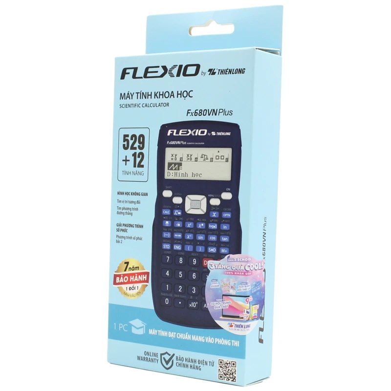 Máy Tính Khoa Học Thiên Long Flexio Fx680VN Plus - Màu Xanh