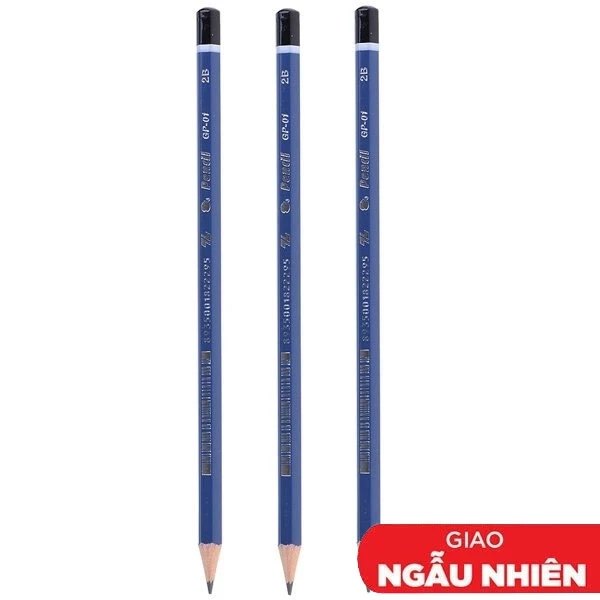 Vỉ 3 Bút Chì Gỗ 2B Thiên Long GP-01 (Mẫu Màu Giao Ngẫu Nhiên)