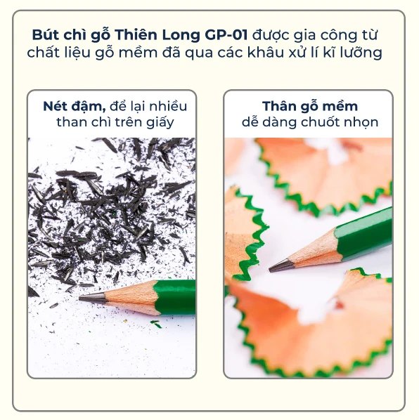 Vỉ 3 Bút Chì Gỗ 2B Thiên Long GP-01 (Mẫu Màu Giao Ngẫu Nhiên)