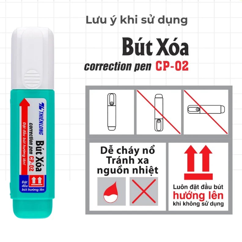 Bút Xóa 12 ml - Thiên Long CP-02 - Xanh Mint