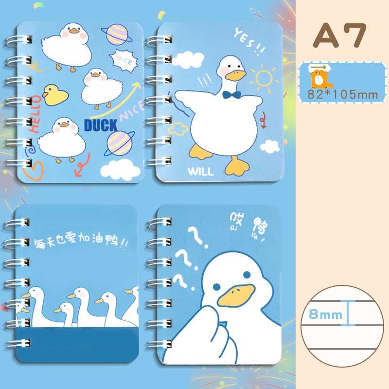 Combo 4 Số tay mini note book dễ thương size A7 W19 160 trang tiện dụng ( Màu ngẫu nhiên )