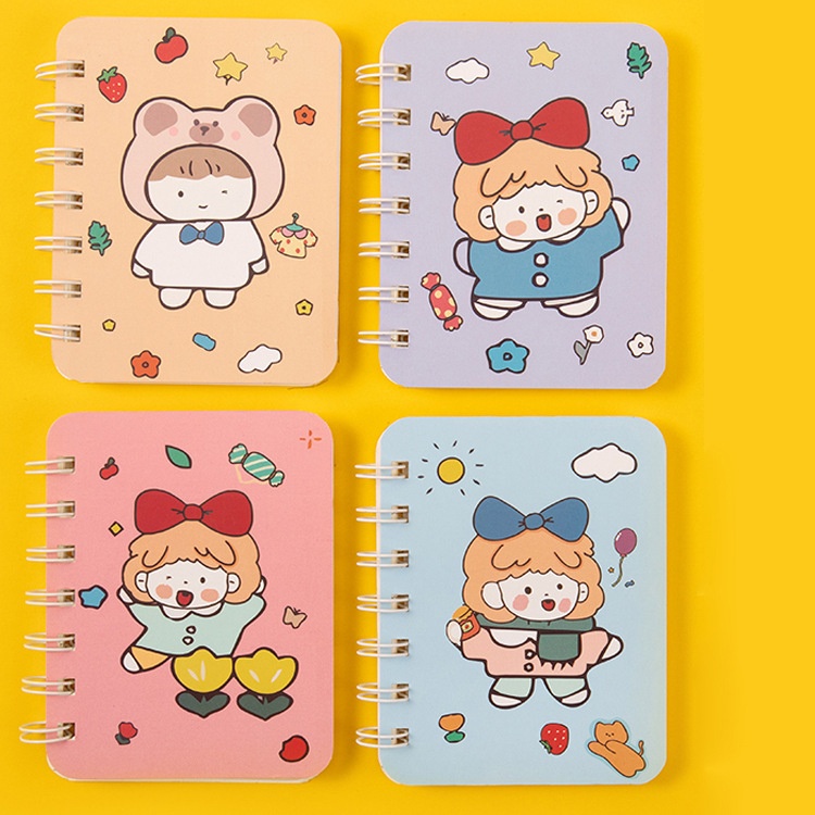 Combo 4 Số tay mini note book dễ thương size A7 W19 160 trang tiện dụng ( Màu ngẫu nhiên )