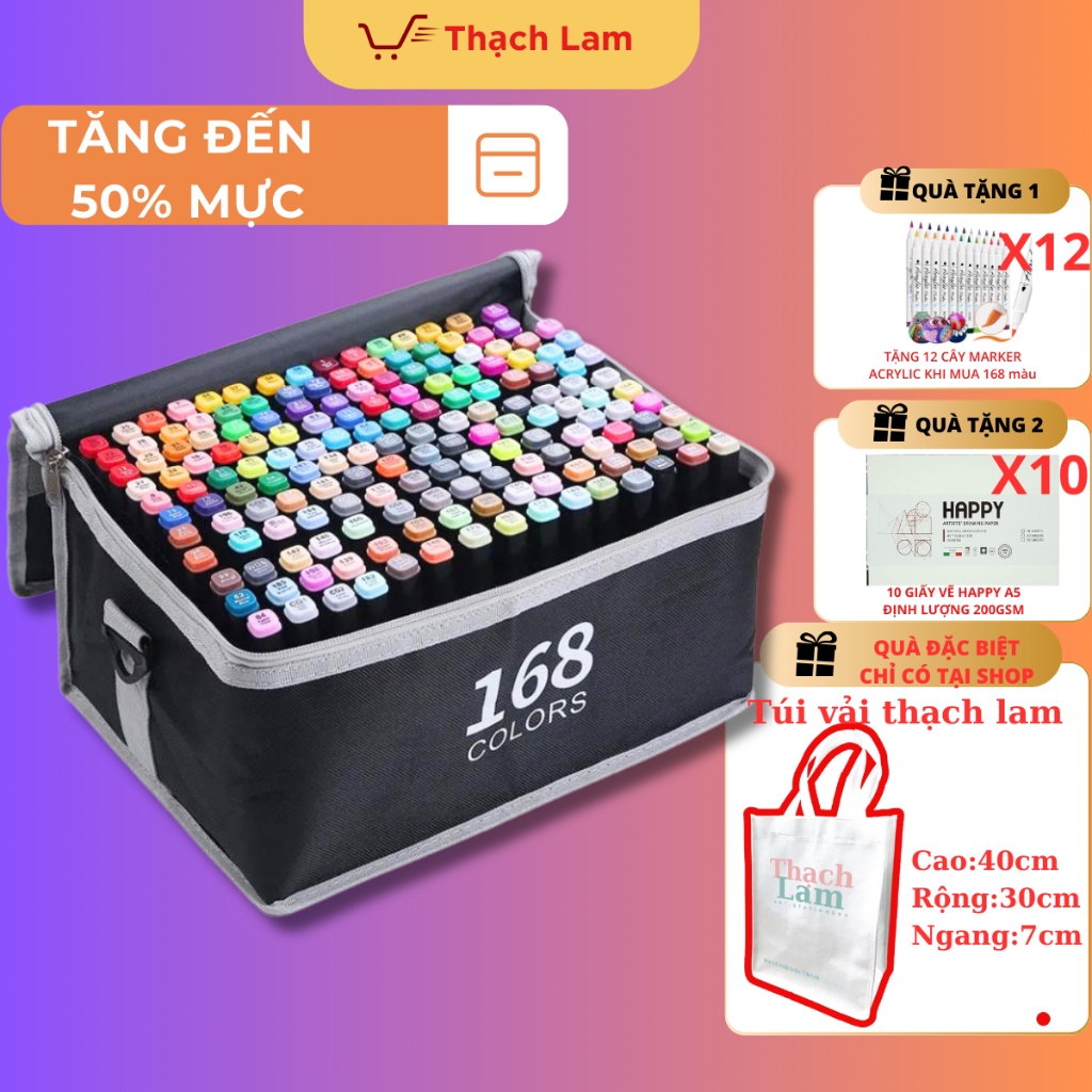 Bút Dạ Màu Marker Touch Hai Đầu 168 Chuyên Nghiệp Màu Nước Phiên Bản Mới