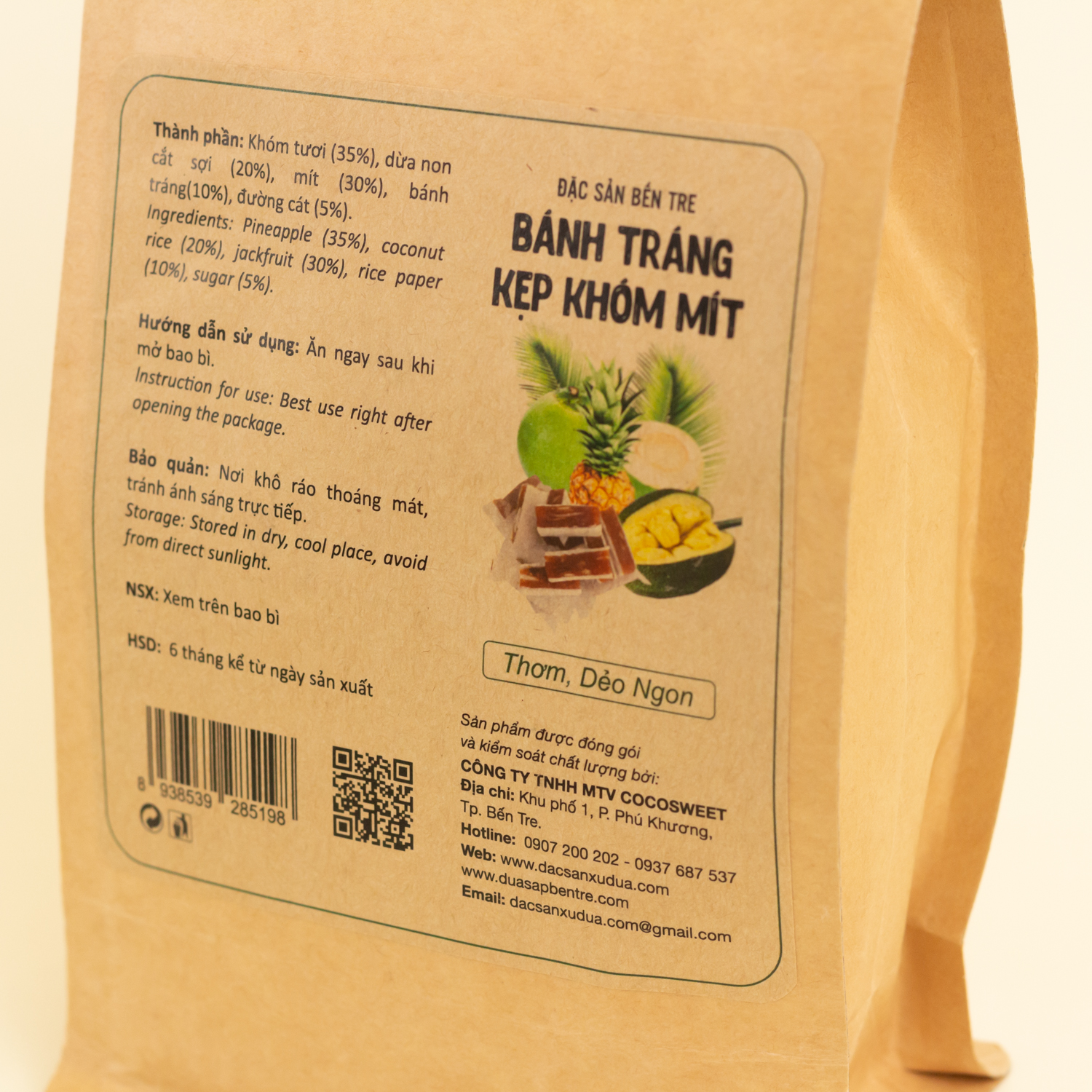 Bánh tráng kẹp khóm mít (400g)