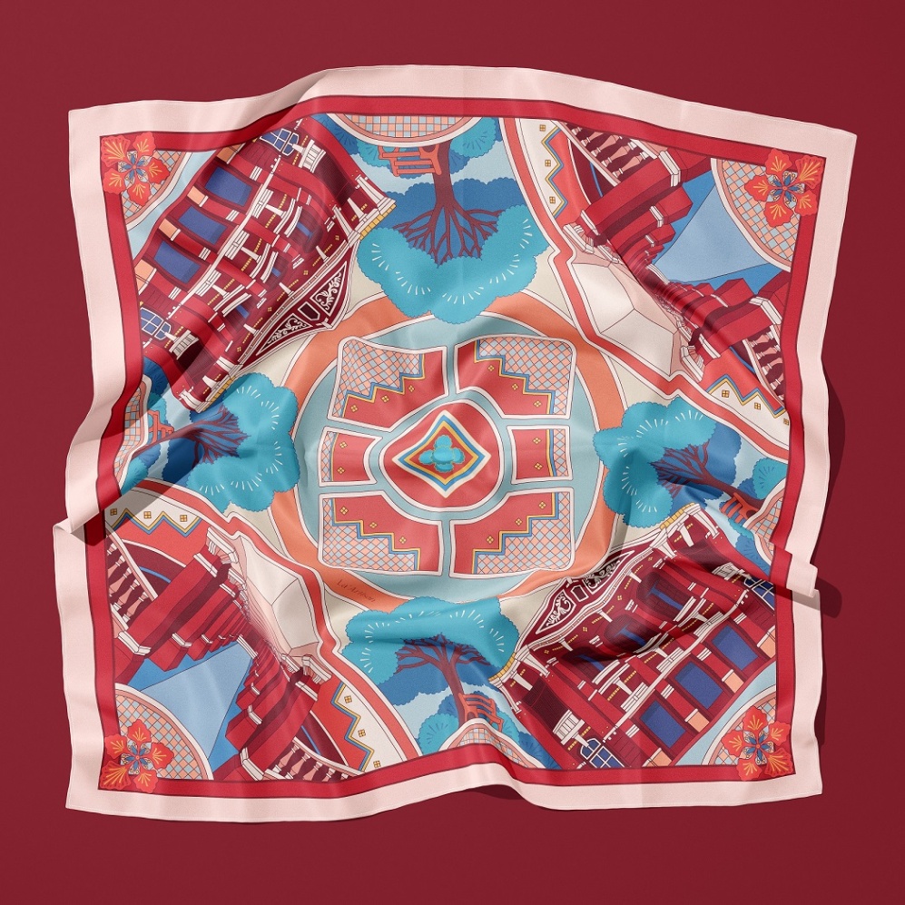 Khăn Quốc học Huế (60x60cm)