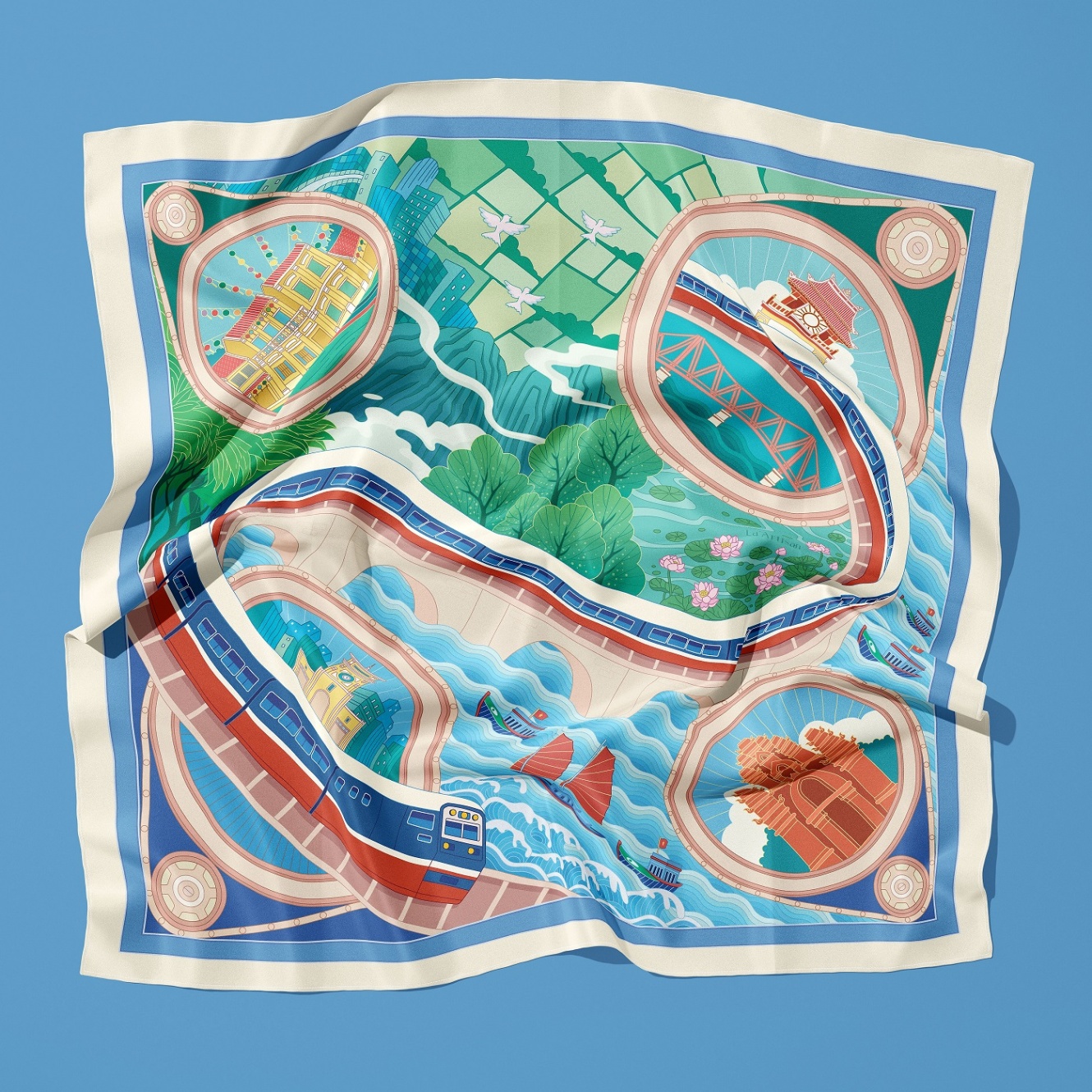 Khăn Đường sắt Bắc Nam (60x60cm)