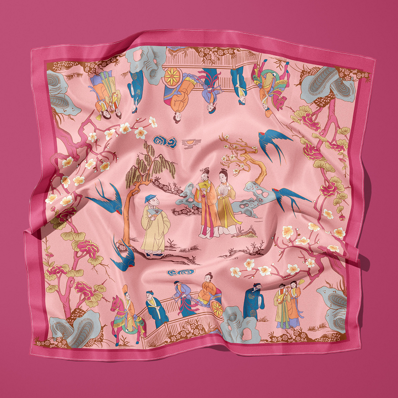 Khăn hương sắc truyện Kiều (60x60cm)