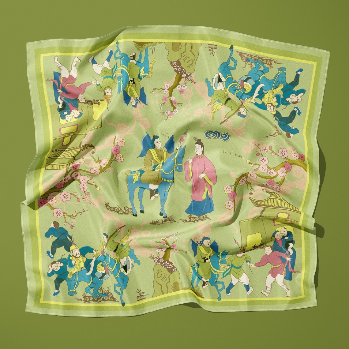 Khăn tình sử Ngọc Hân - Nguyễn Huệ (60x60cm)