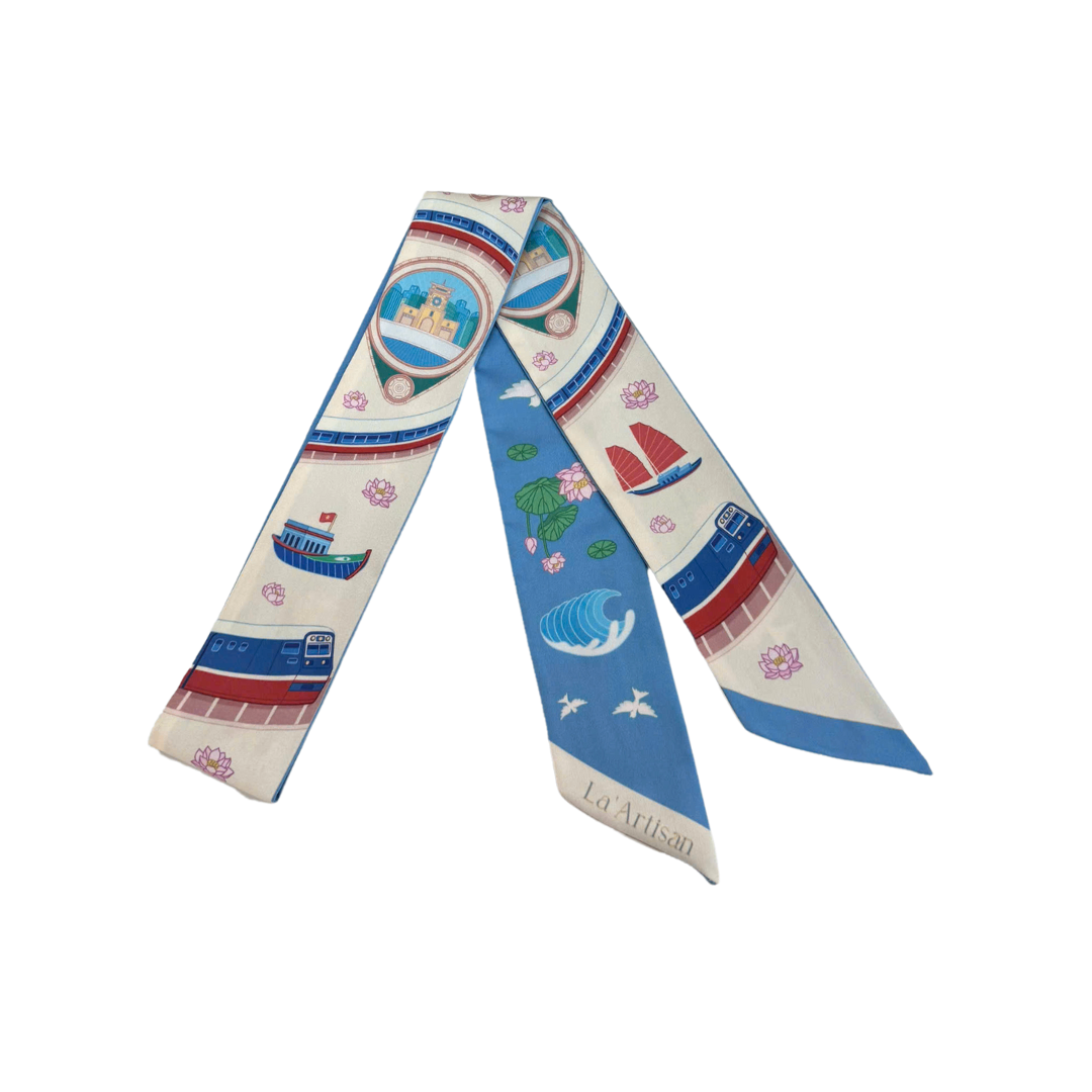 Khăn twilly đường sắt Bắc Nam (6x130cm)