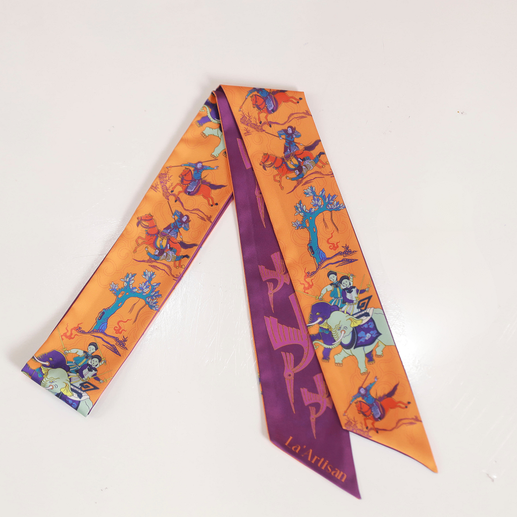 Khăn twilly huyền thoại Hai bà Trưng (6x130cm)