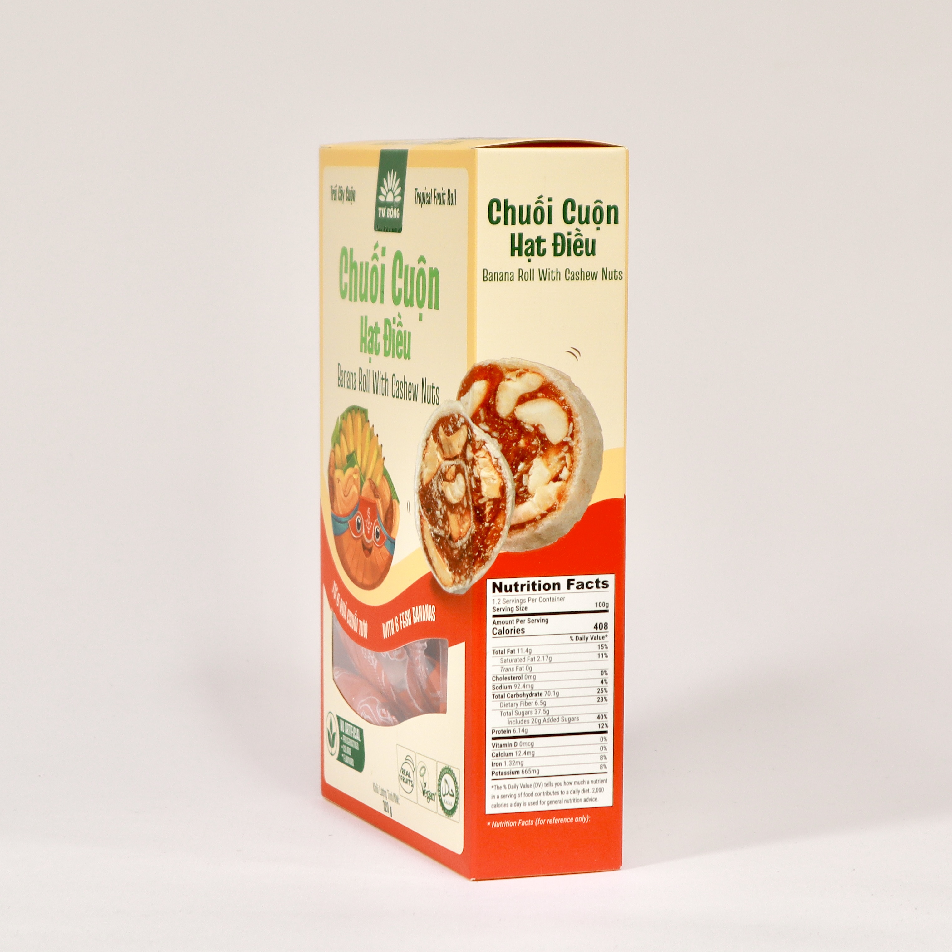 Chuối cuộn hạt điều 120g