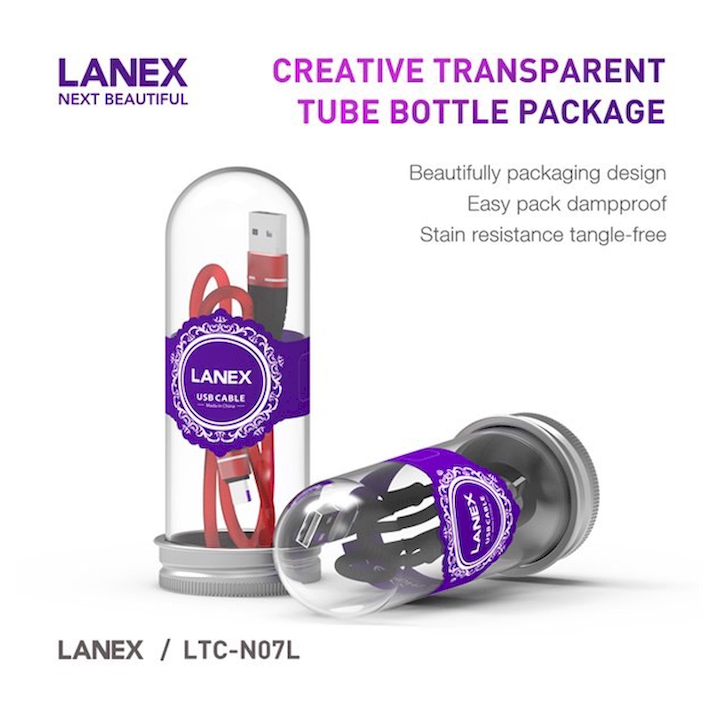 CÁP SẠC NHANH DÂY DÙ 2.1A LANEX LTC-N07M - DÀI 1.0M - micro - Đen