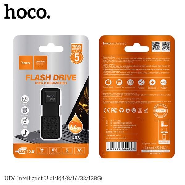 USB 2.0 NHỰA ABS 64GB HOCO UD6 BH 5 NĂM