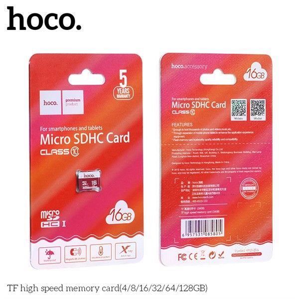 THẺ NHỚ MICRO SD CLASS 10 HOCO 16GB - ĐỦ DUNG LƯỢNG BH 5 NĂM