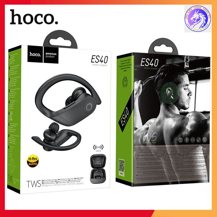 Tai nghe bluetooth 2 bên TWS V5.0 Có Mic Hoco ES40 - Đen