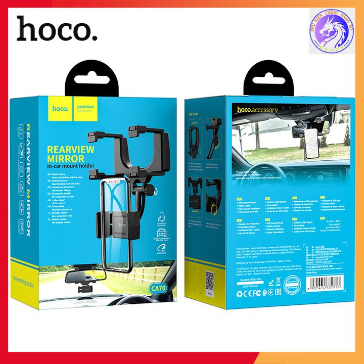 Gía Đỡ Điện Thoại Gương Chiếu Hậu Trong Xe Hơi Hoco CA70