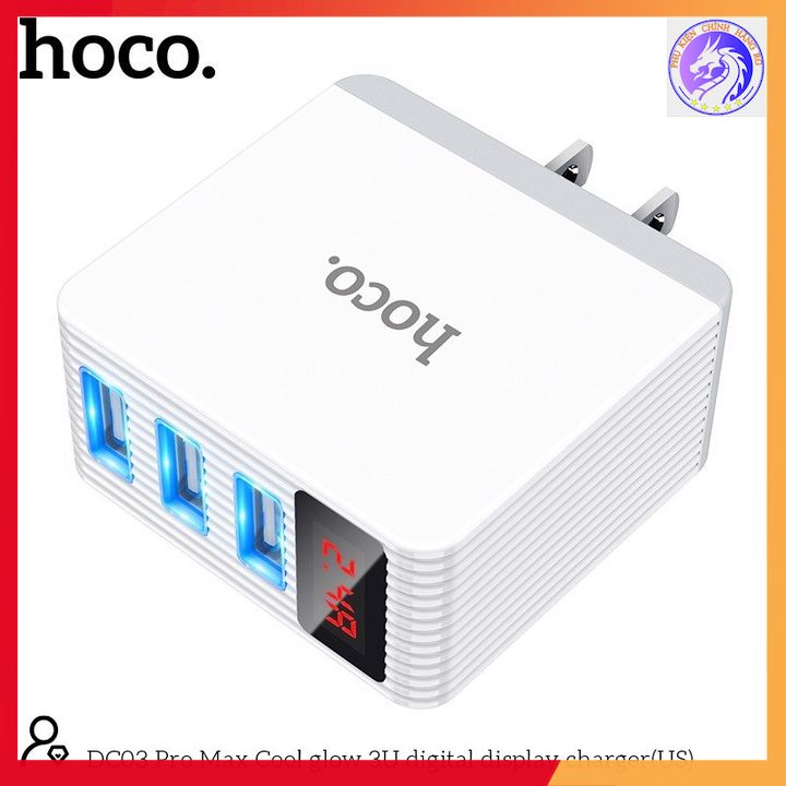 Cốc Sạc Hoco DM-C1 3 Cổng USB 5A Màn Hình LED