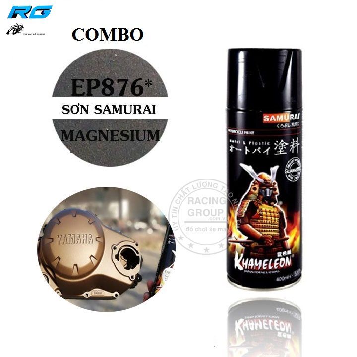 Combo 4 Chai Sơn Xịt Samurai Màu Magie Gồm: UCH210 - 3/124 - EP876 - K1K