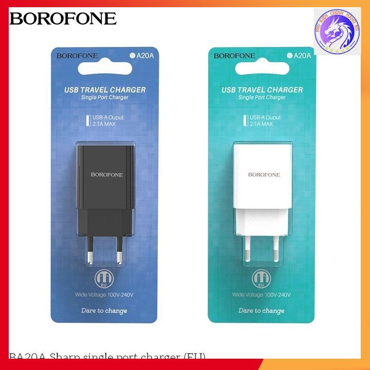 Cốc Sạc Nhanh 2.1A Chính Hãng Borofone BA20A Chính Hãng Cho Điện Thoại iPhone/ iPad/ Android