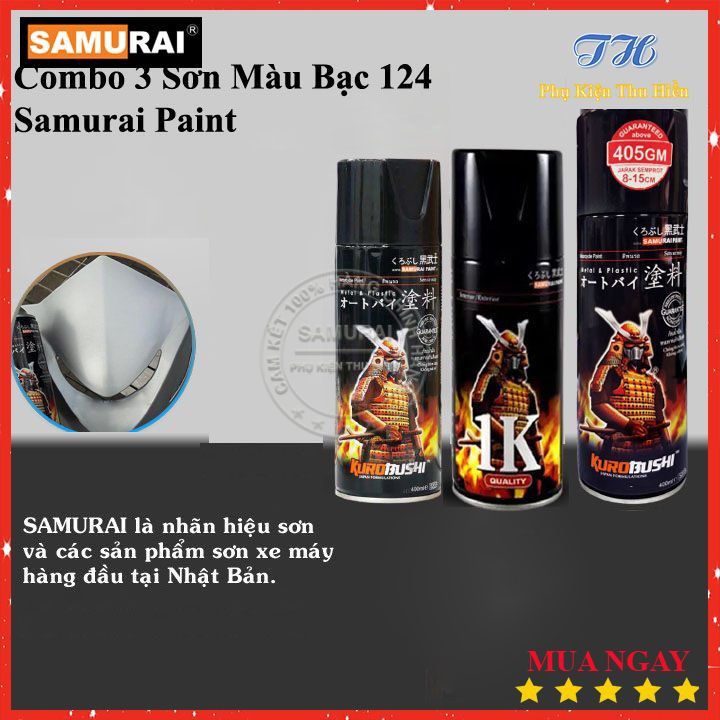 Combo Loại 3 Chai Sơn Samurai Màu Bạc Gồm: UCH210 - 3/124 - K1K