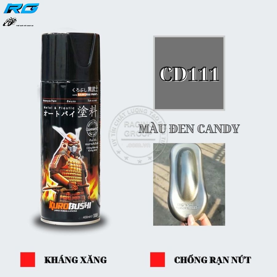 Sơn Xịt Samurai Màu Đen Candy - Mã CD111*