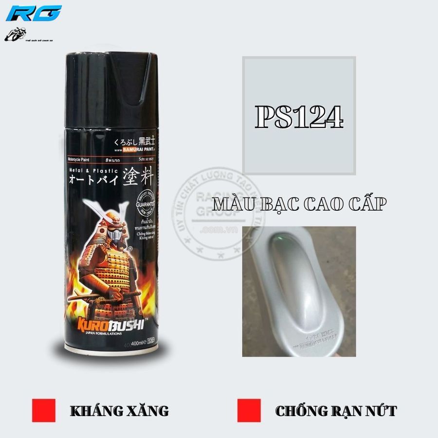 Sơn Xịt Samurai Màu Bạc Cao Cấp - Mã PS124