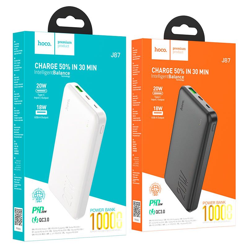 Pin Sạc dự phòng Hoco J87 10.000mah sạc nhanh QC 3.0 và PD 20W