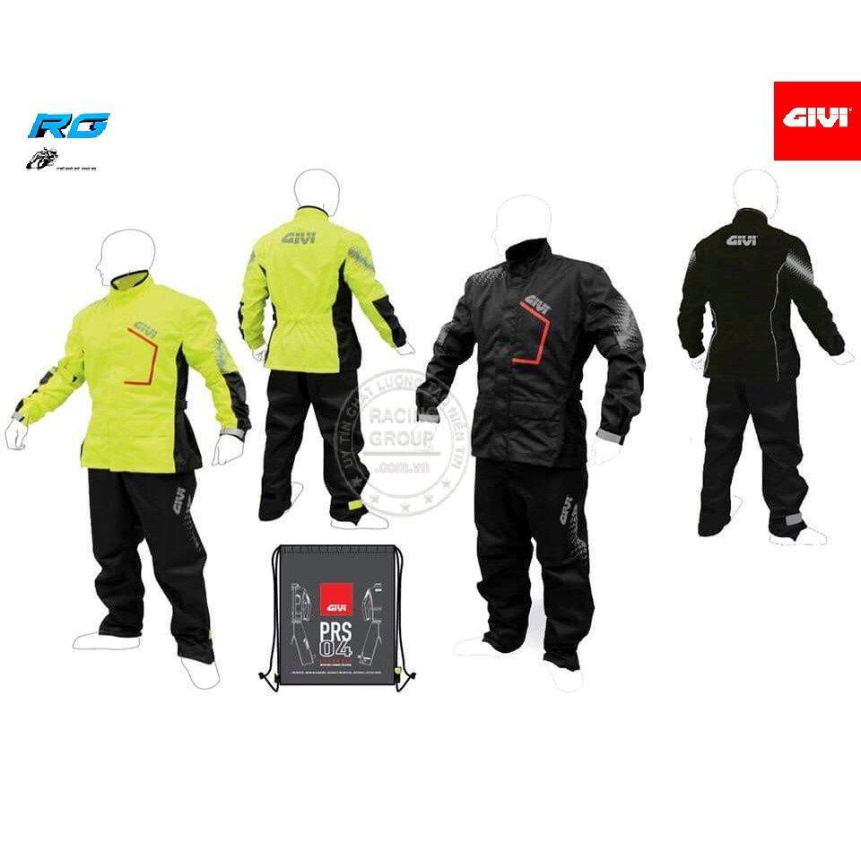 Bộ Áo mưa givi PRS04 ( Chính hãng) Bảo hành 12 Tháng - Size - 2XL - Đen