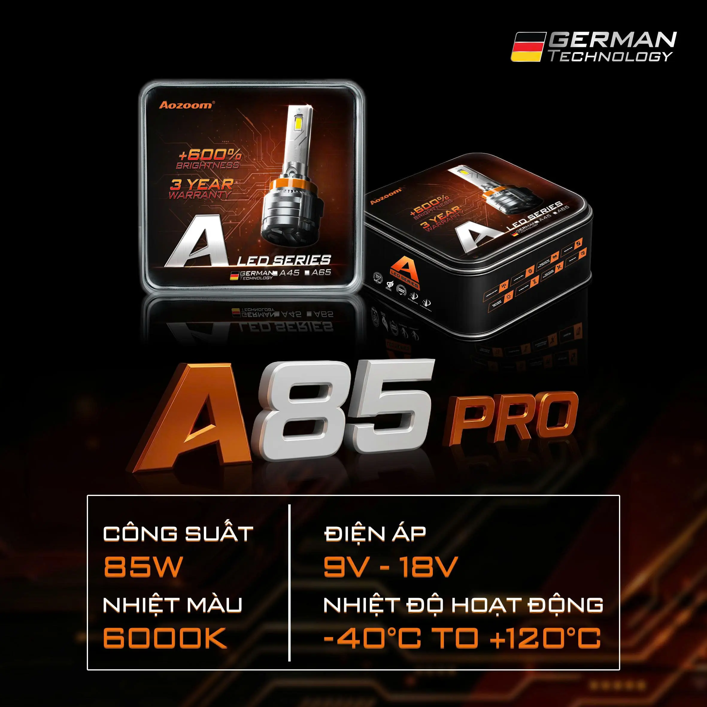 Bóng Led Aozoom A85 Pro 85W Chân H7 Giá 1 Bóng