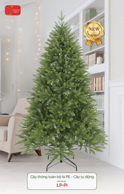 Cây Thông Noel Toàn Bộ Lá PE Mã PI Cao 1M8 - Chân Sắt