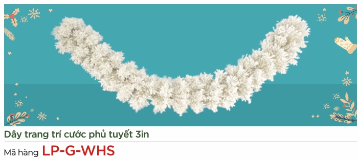 Dây Trang Trí Noel Cước Phủ Tuyết 3IN Dài 180CM