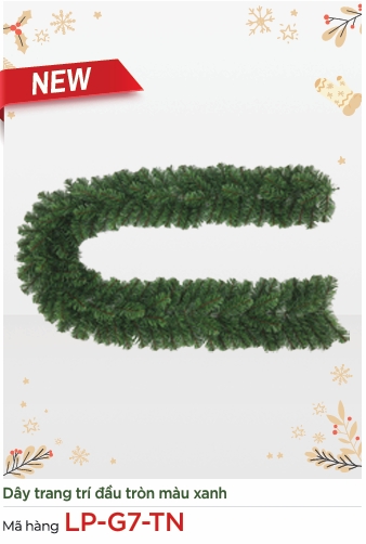 Dây Trang Trí Noel Đầu Tròn Màu Xanh 8IN Dài 210CM