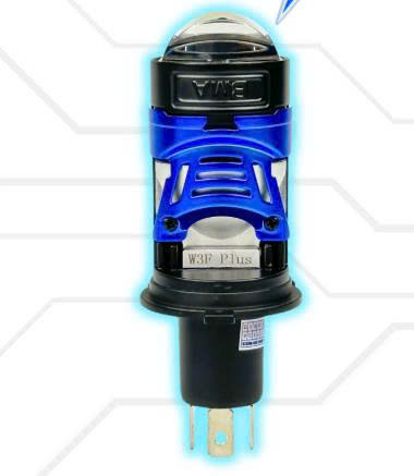 Đèn Pha Led Bi Cầu Mini BMA W3F Plus - 60W - 12V Chân H4 Gắn Xe Máy Và Ô Tô - Vỏ Xanh