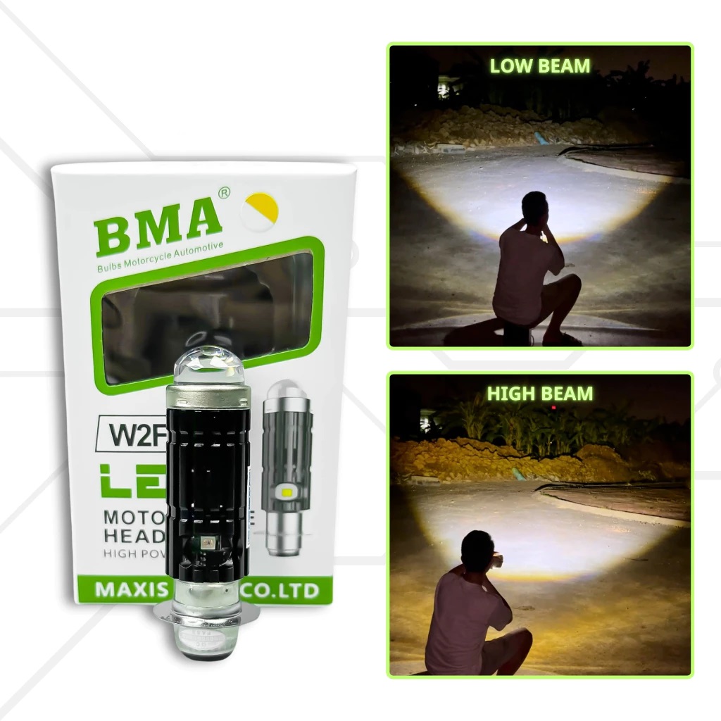 Đèn Pha Led Bi Cầu Chân M5/T19 BMA W2F 30W – Điện Bình Cho Xe Máy Wave nhỏ/Dream/Wave Thái, Future... Đời Đầu Bảo Hành 1 Năm