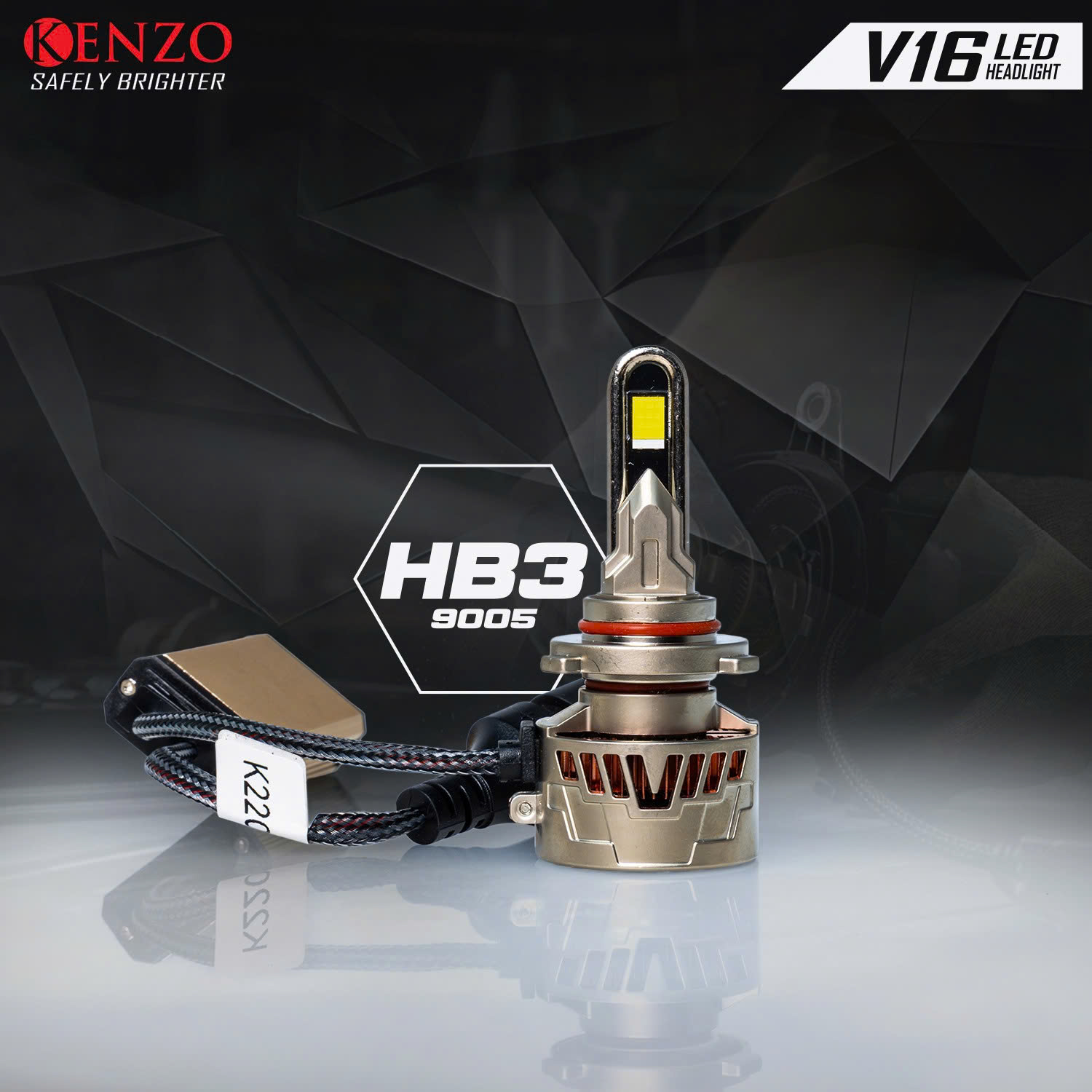 Đèn Pha Led Kenzo V16 75W Ánh Sáng Trắng Chân 9005 Chống Nước IP67 Giá 1 Cái