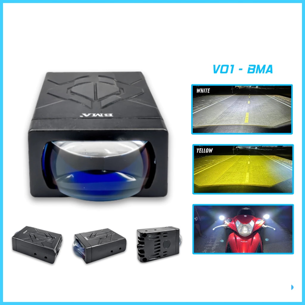 Đèn Trợ Sáng Bi Cầu Mini BMA V01 Siêu Mỏng 20W Giá 1 Đèn - Demi Đỏ