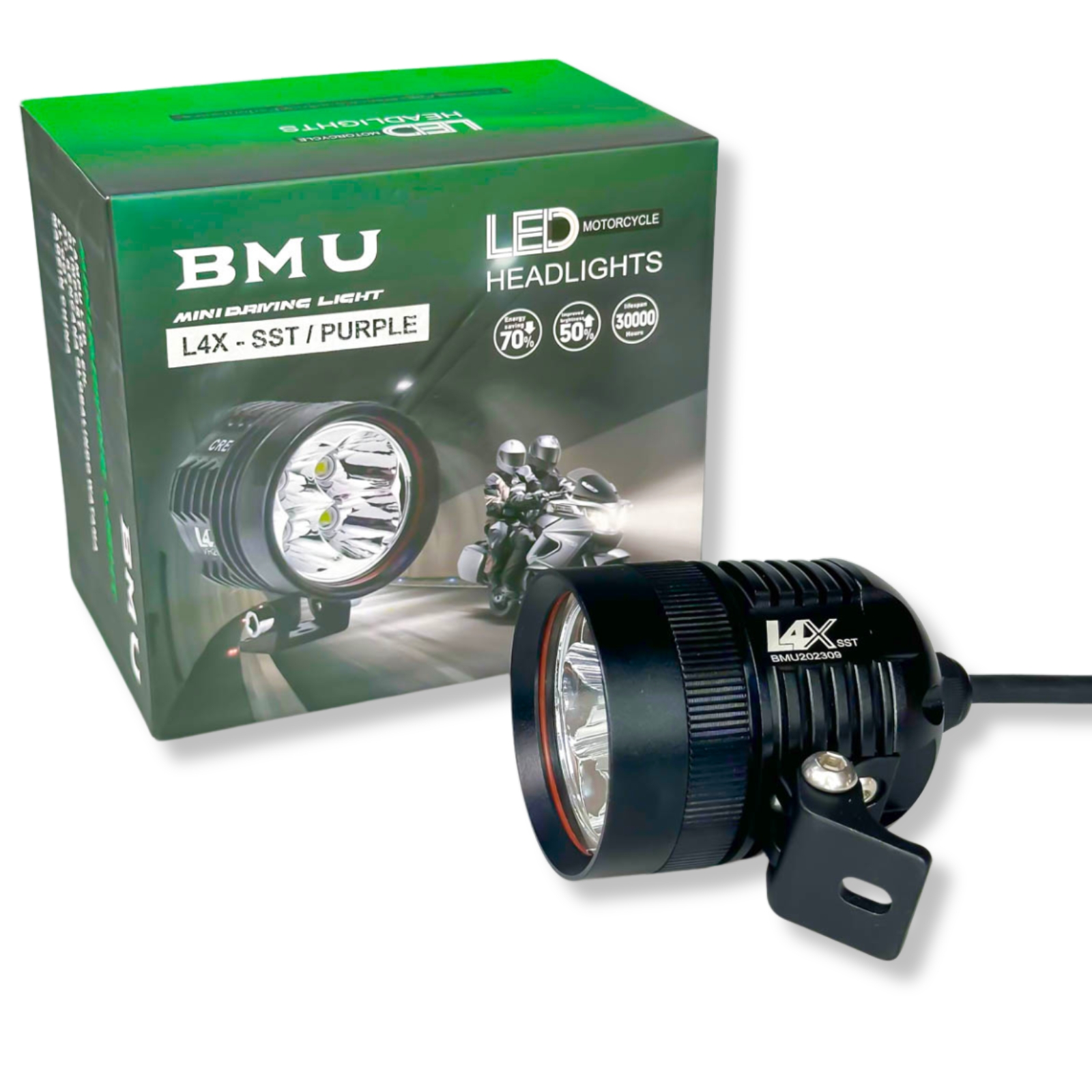 Đèn Trợ Sáng L4X 40W BMU Chip Led SST20 Kính Tím Hàng Chính Hãng