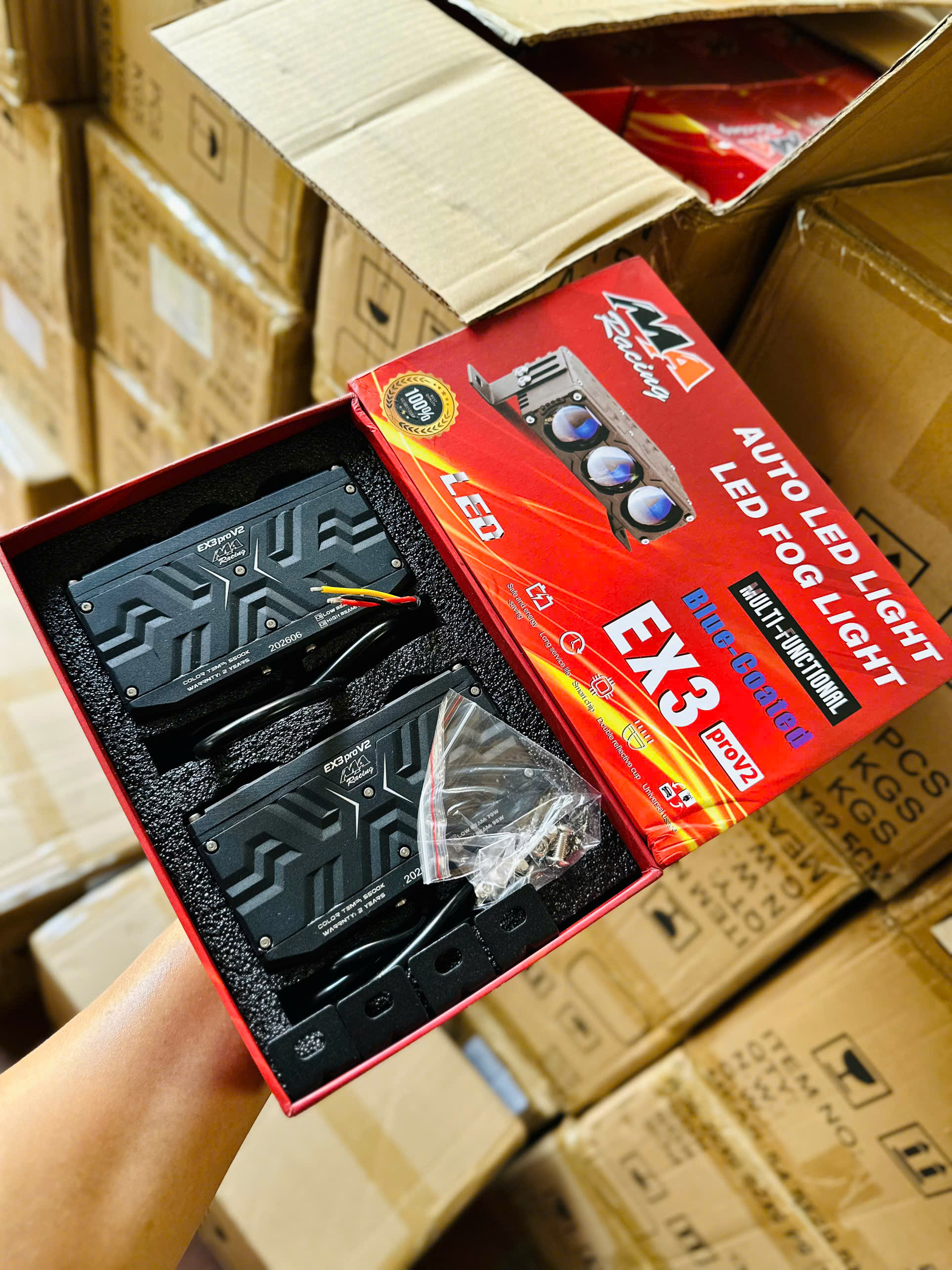 Đèn Trợ Sáng Ma racing EX3 Pro V2 85w Cos Trắng Pha Vàng