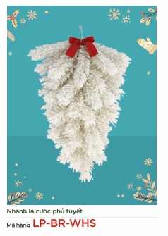 Nhánh Lá Trang Trí Noel Cước Phủ Tuyết Dài 76CM