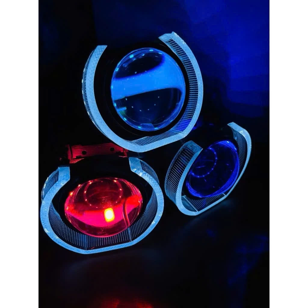 Vòng 3D Thiên Thần Lắp Bi Cầu 2.5 inch Chữ U Cho Xe Máy ( 1 Vòng) - Màu Trắng
