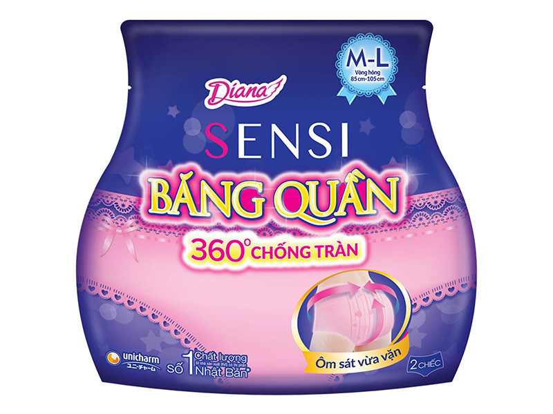 Băng vệ sinh ban đêm Diana dạng quần M-L 2 cái