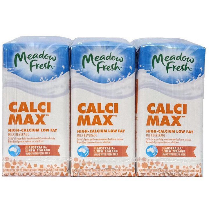 Lốc sữa tươi Meadow fresh giàu canxi 200mlx3 (New Zealand)