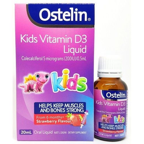 Ostelin Vitamin D3 Kids nước cho bé 6m+ - 12 tuổi 20ml (Úc)