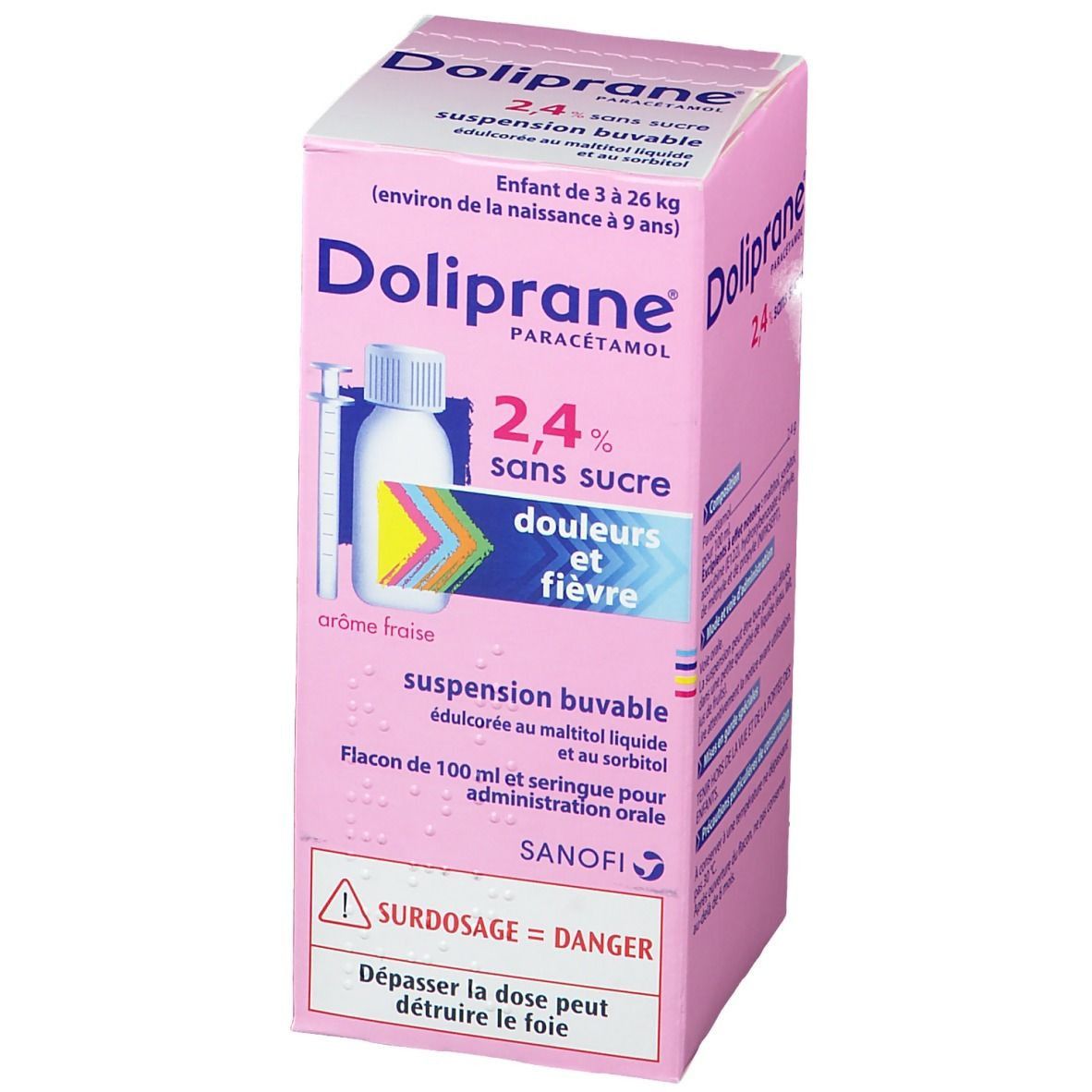 Siro hạ sốt Doliprane 2.4% cho bé từ sơ sinh 100ml (Pháp)